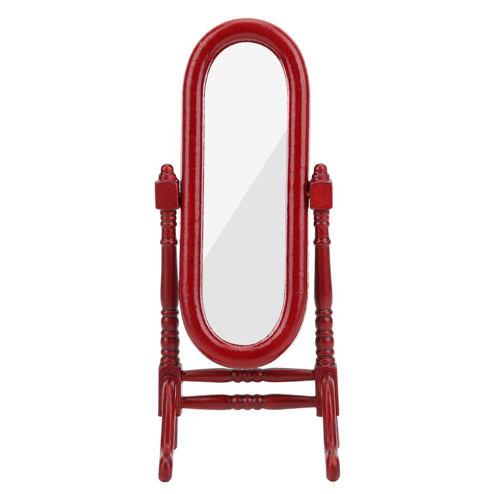 1:12 Doll House Full Length Dressing Mirror Model Accessory Room Furniture Toy(Brown )