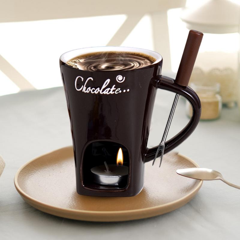 New 130ML Fondue Mug Chocolate Melting Cup Coffee Cup Butter Melt Pot For Dessert Home Anniversary Birthday Cooking Appliances