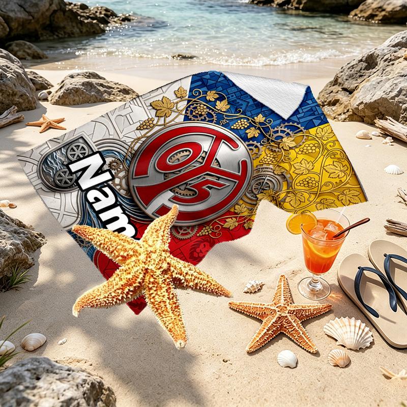 Custom Name Personalized 05 1FSV Mainz 05 Print Beach Towel, for Trip Camping Beach Party Home Decor, Birthday Gift for Family & Friends