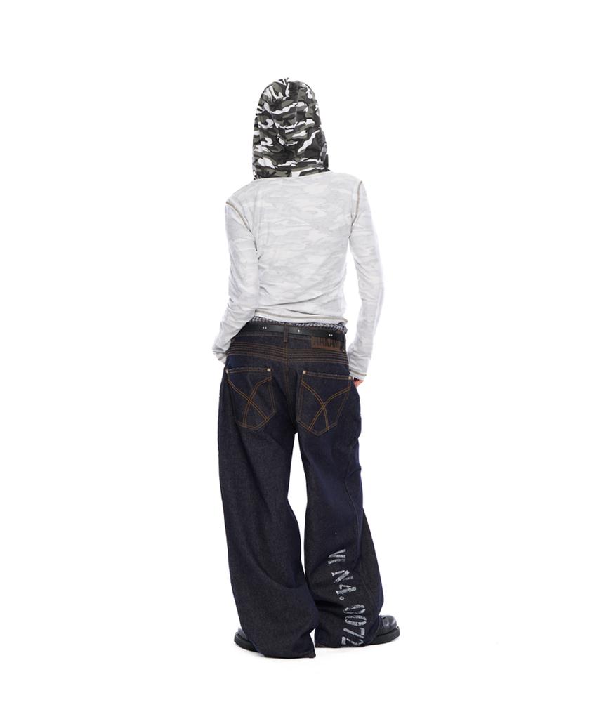 AAKAM Camo Contrast Hooded Long Sleeve (White)