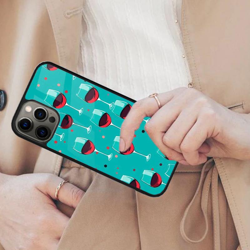 

Red Wine Glass Art Magnetic Phone Case For APPLE iPhone 17 Air 16 14 13 12 Pro Max 15 Plus Wireless Charge With MagSafe Cover iPhone 14