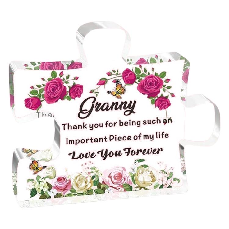 Mothers Day Gifts for Mom Unique Mom Birthday Gifts Engraved Acrylic Block Puzzles Piece Desk Ornament Gift for Mother