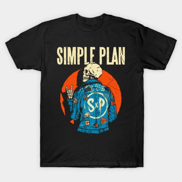 Simple Plan Skeleton Retro Punk Cotton Unisex T-shirt