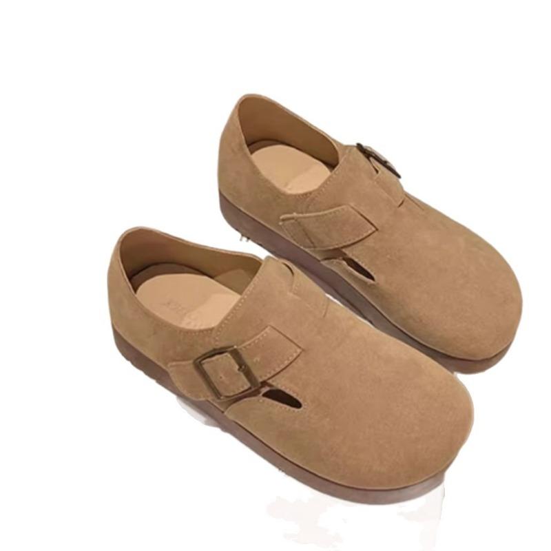 Women's Single Shoes Spring New Maillard Fashion Versatile One-pedal Soft-soled Beanie Shoes