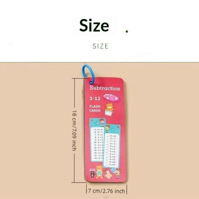 1 Set Beginner Self-test Math Calculation Training Cards 1-12 Grades Educational Learning Supplies for Kids Students School Use