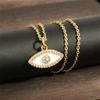 European and American New Creative Turkish Evil Eye Oil Drop Necklace Vintage Simple Elegant Micro Inlaid Evil Eye Collarbone Chain