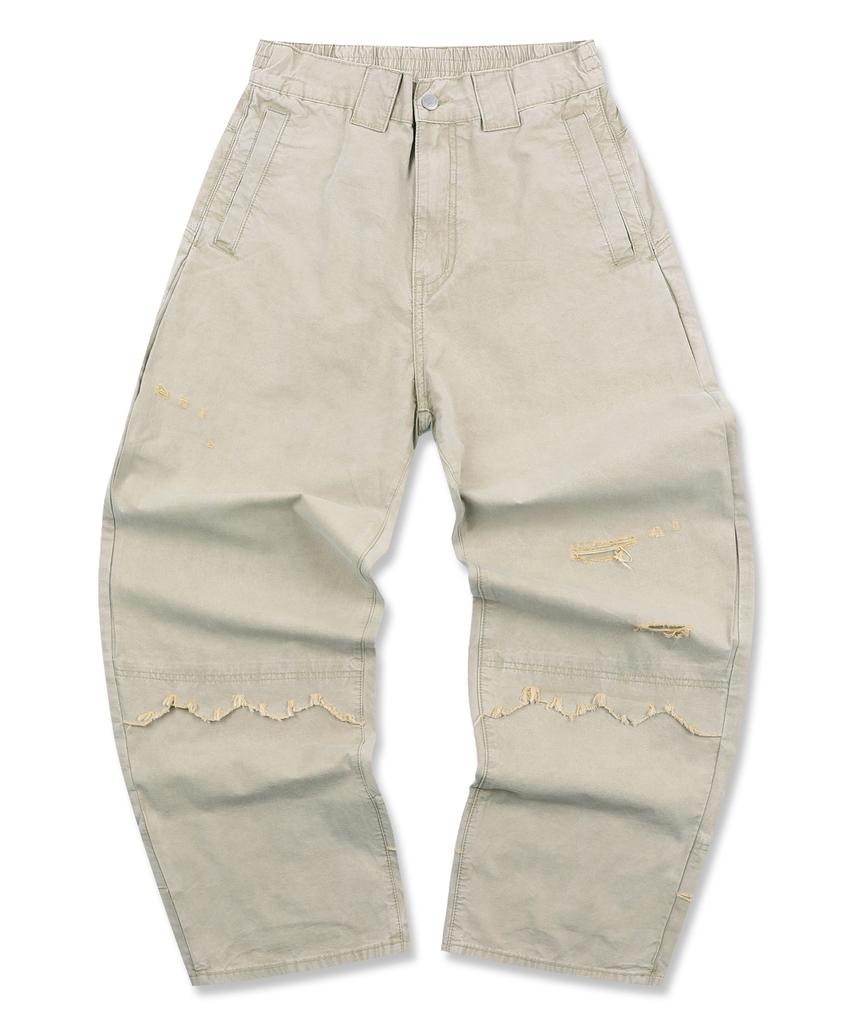 XTONZ Xp325 Grunge Layered Washed Cotton Pants (Beige)
