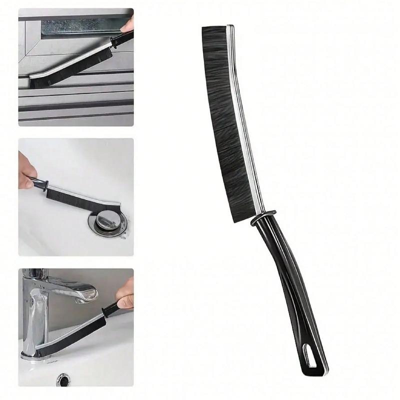 1 Pcs Long Handle Crevice Cleaning Brush: Designed For Hard-To-Reach Spaces Like Window Tracks, Sliding Door Grooves, Sink Edges, Faucet Bases