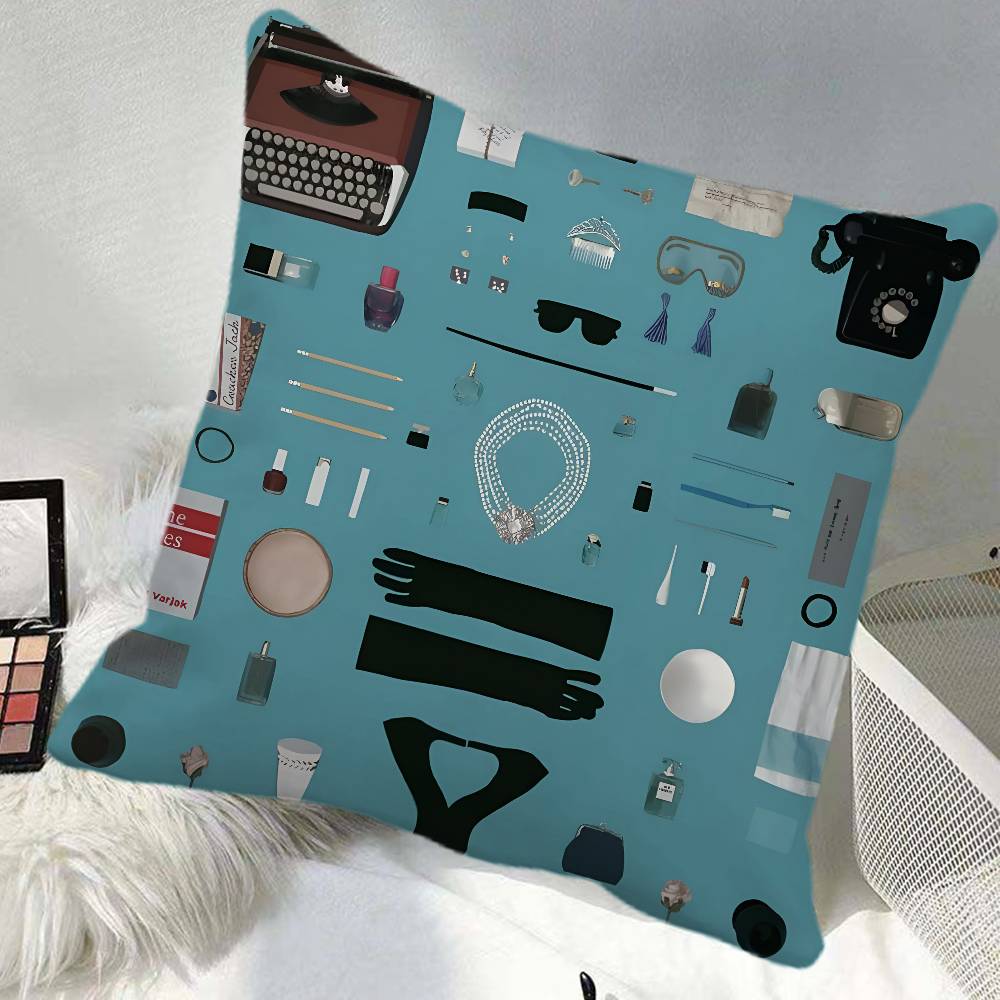 Breakfast At Tiffanys Pillow Case Square Pillow Bedroom Sofa Leisure Comfort Cushion Car Home Decoration