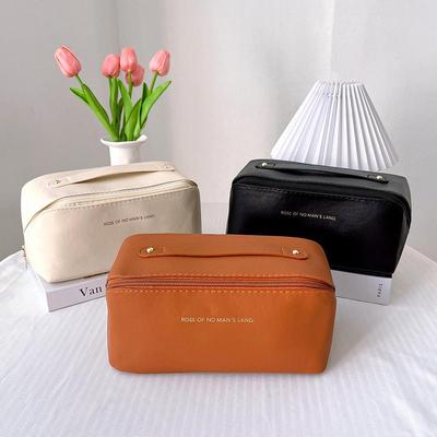 Damen PU Make-up Reise-Tasche mit großer Kapazität - Handtasche, Kosmetikaufbewahrung, tragbarer Waschbeutel