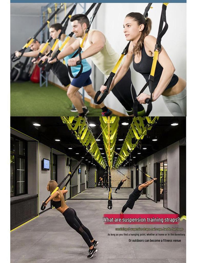 TRX Suspension Straps & Resistance Bands Set: Fitness Training Kit & Pull-Up Bar