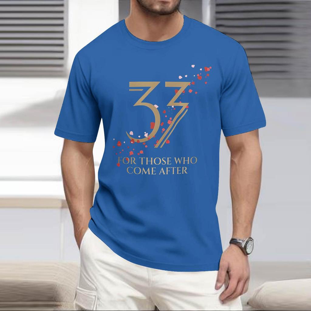 Stylish And Casual Men's Round-neck Loose-fitting Short-sleeved Top.