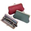 New European and American Clip Bag, Hand Grab Bag, Women's Leather Simple Long Hand Bag, Wallet, Mouth Gold Storage Bag, Large Capacity