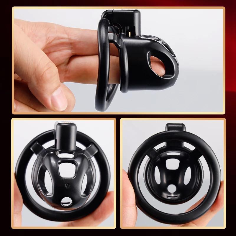 Dual Cage Resin Chastity Cage for Men - Anti-Slip Belt, Roleplay Lock, Hypersexuality Control, Couples Anti-Cheating Toys