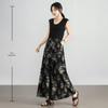 New Chinese Style Bamboo Print Loose Culottes