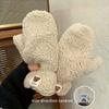 Winter Cashmere Knitted Bear Mittens - Cozy Fleece Lined Warm Gloves, Decorative Cute Animal Pattern