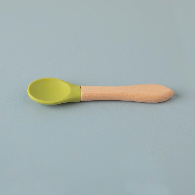 Pet Cat Canned Food Spoon Wooden Handle Silicone Kitten Wet Food Feeding Spoon Baby Food Grade Material Pet Supplies