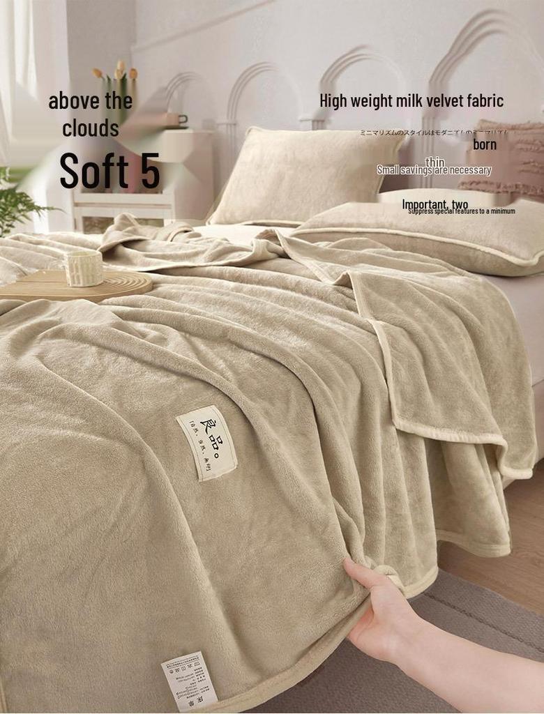 G5Z Velvet Milk Coral Fleece Throw Blanket - Office, Sofa, Nap, Winter Gift