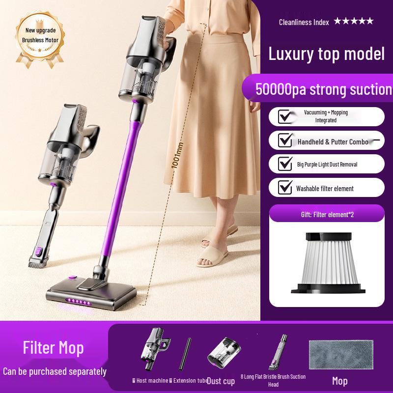 2-in-1 Handheld Vacuum: High-Suction, UV Sterilization, Anti-Mite for Home & Car