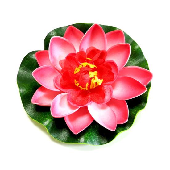 Floating Artificial Lotus Flowers with Lotus Leaf Realistic Faux Pond Plants Ornament for Lake Pool Aquarium Water Decoration