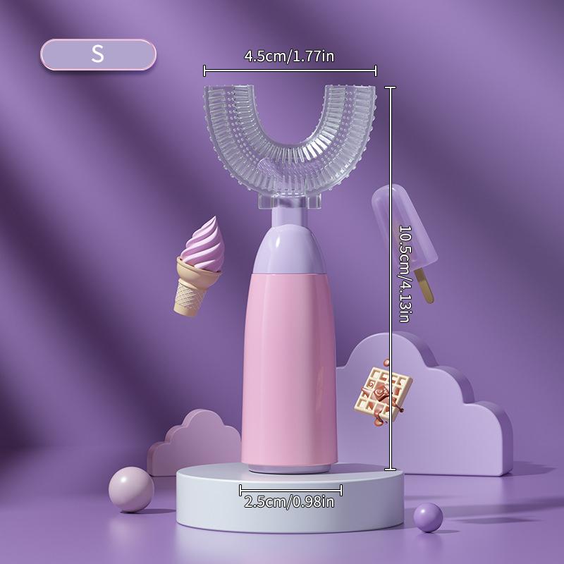 

Kids Toothbrush U-Shape 360 Degree Infant Teether Baby Toothbrush Children Silicone Brush For Toddlers Oral Tooth Care Cleaning S рожевий