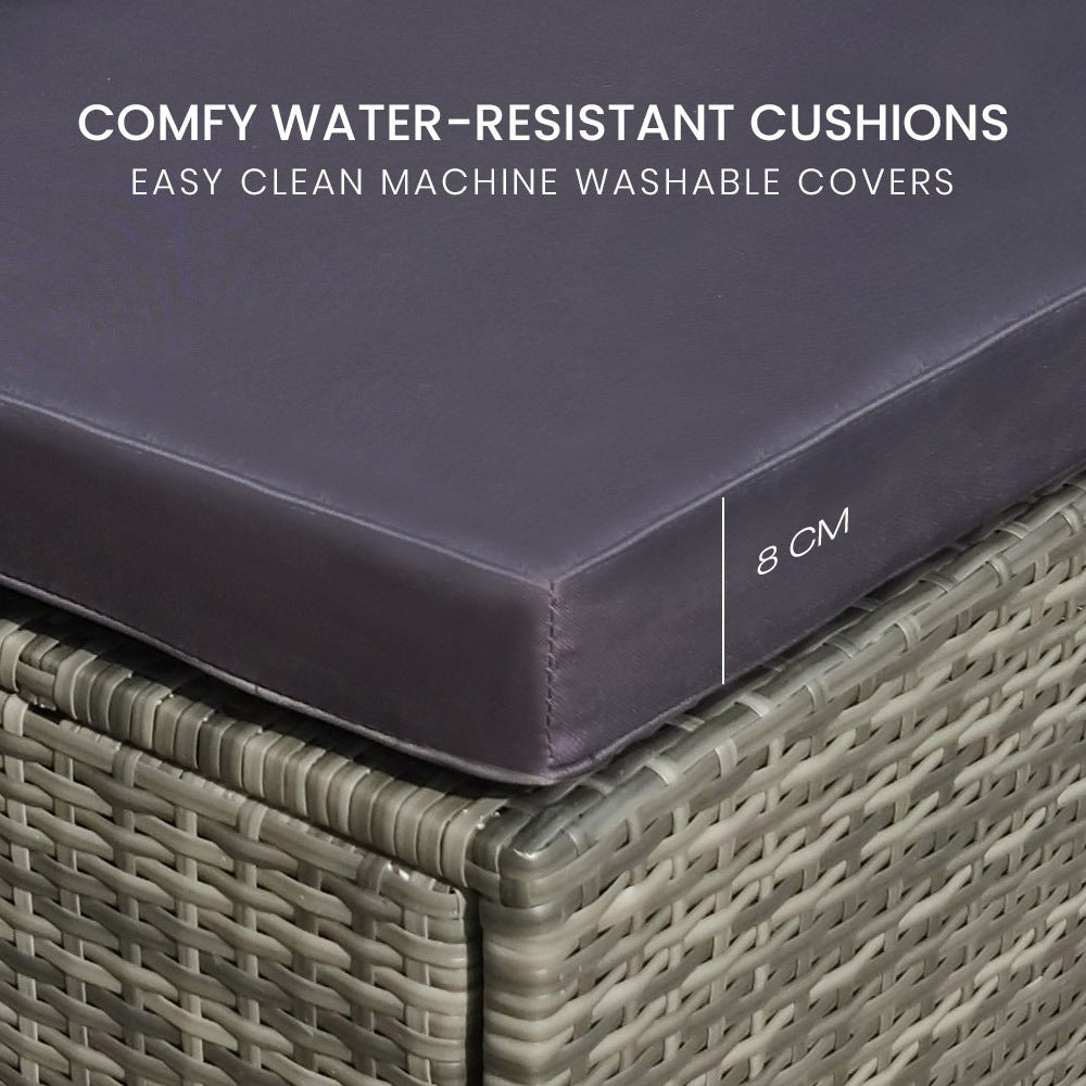 Patio Furniture Sets London Rattan 4 Seater Modular Outdoor Lounge Sofa Setting Grey