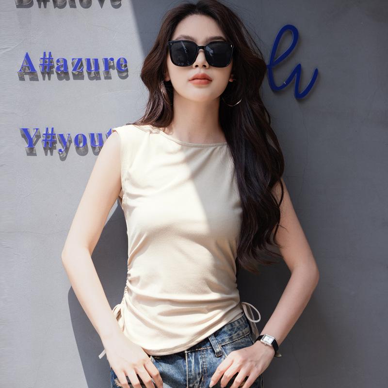 Women's Summer New Design Sense Small Show Thin Cotton Halter Vest Sleeveless Top