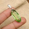 Green Amethyst Gemstone Handmade 925 Solid Sterling Silver Jewelry Lovely Pendant For Women