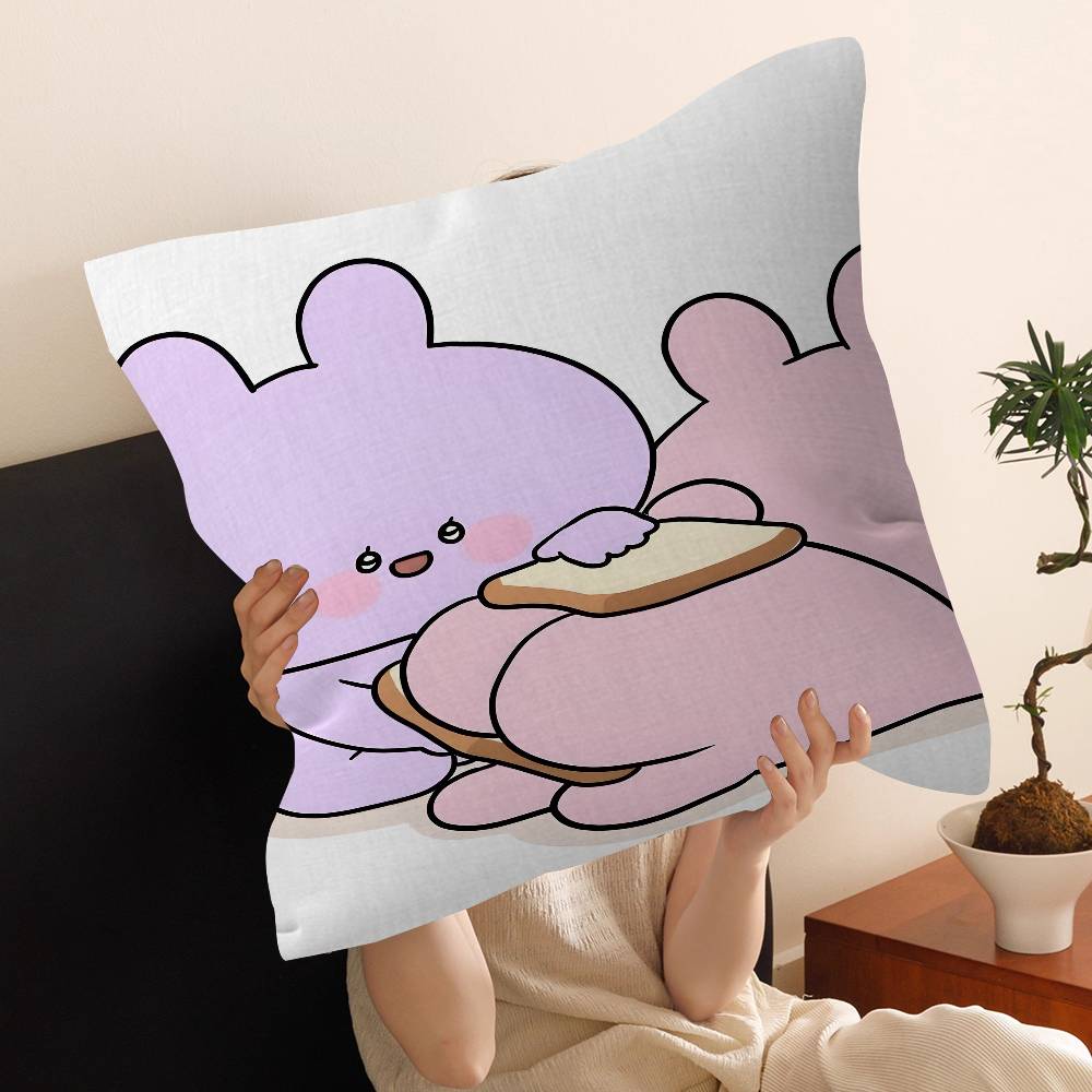 Cartoon Asamimichaan Asleep Cute Asamimi Office Cushion Pillowcase Car Cushion CoverXCM Lumbar Pillowcase Sofa Pillowcover