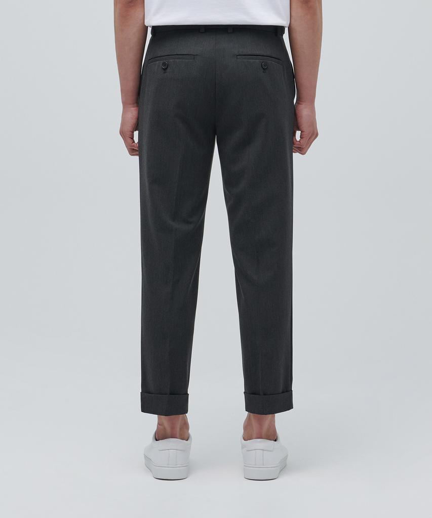 MUSINSA STANDARD Lightweight Tapered Turn-Up Hidden Banding Crop Slacks [Charcoal Gray]