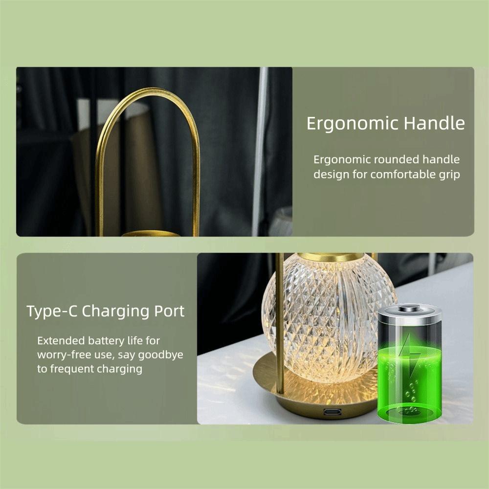 Dimmable Crystal Desk Lamp Nordic LED Atmosphere Lamp Home Decoration Bedside Lamp  Study