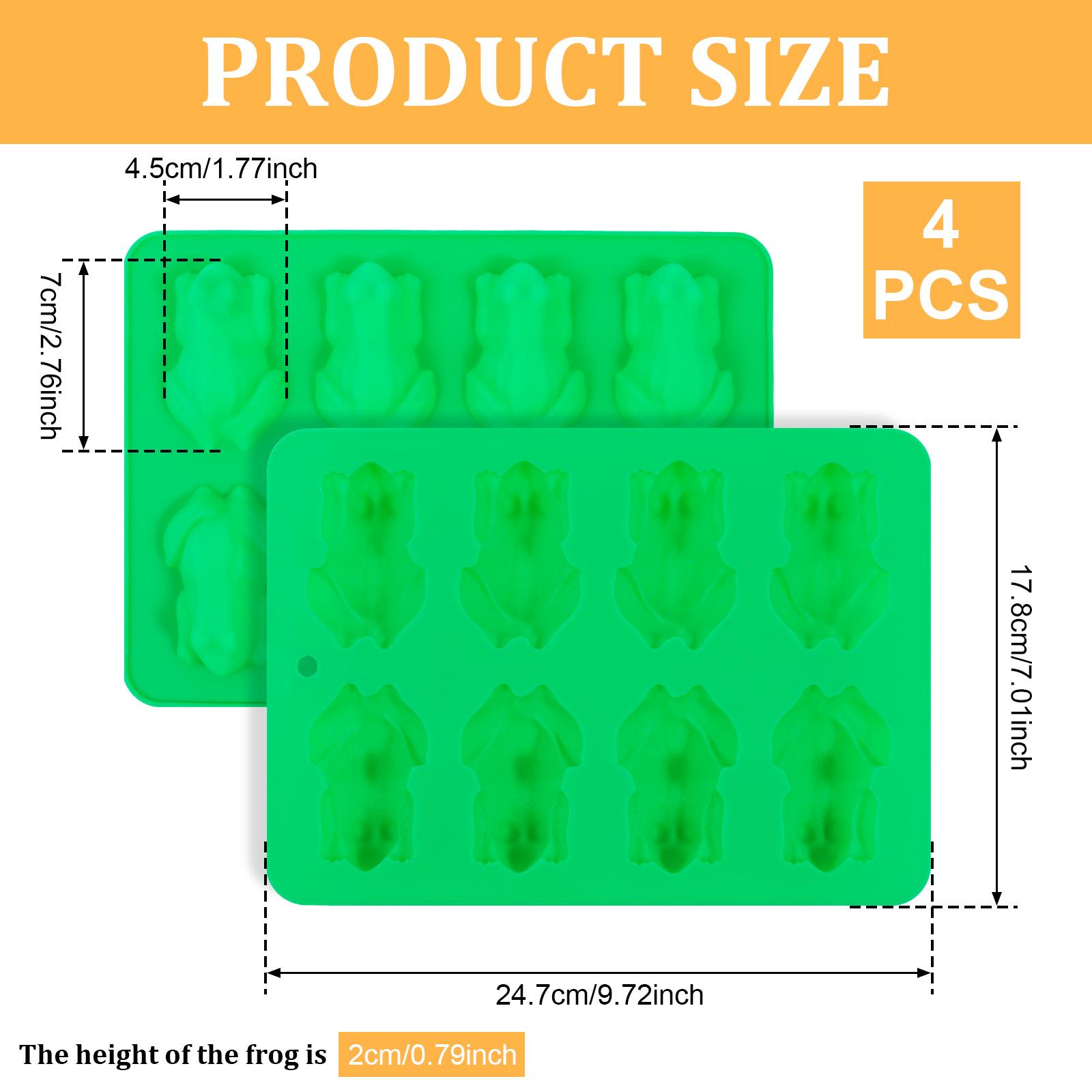 

4шт. Форма для шоколадной лягушки, силиконовые формы для конфет, легкосъемный поднос для шоколада, 8-гнездовая форма для льда, форма для выпечки, лягушка, кухонные гаджеты