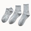 Popular Women 3 Length Crew Ankle Short Cheap Socks White Black Grey Solid Color Daily Work Socks