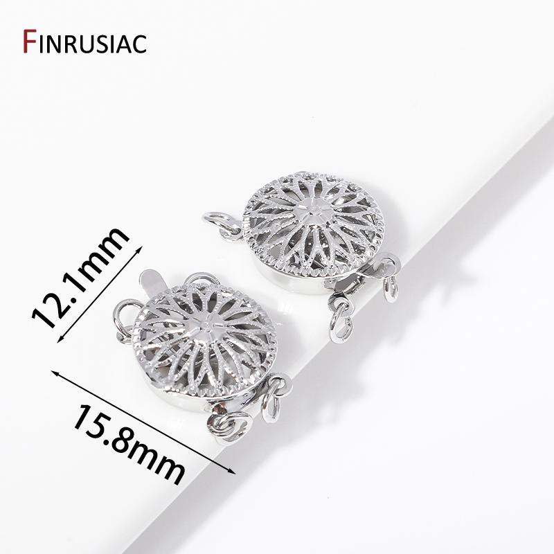 14K Gold Plated Brass Multi Strand Layering Clasps Flower Bracelet Necklace Connector Clasps For DIY Jewelry Making Accessories