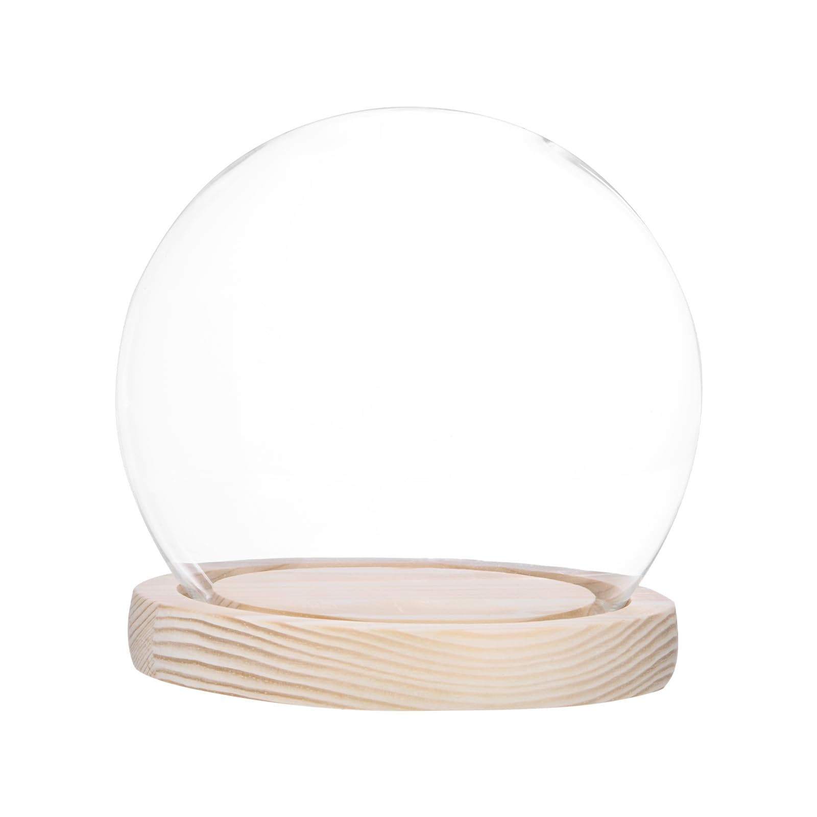 

METERXITY Crochet Glass D Ball for DIY Snow Small and Glass Display Case Dome, 4.7 Jar, Globes, Plants, Flowers, Candles, Models, Souvenirs, [Wooden]