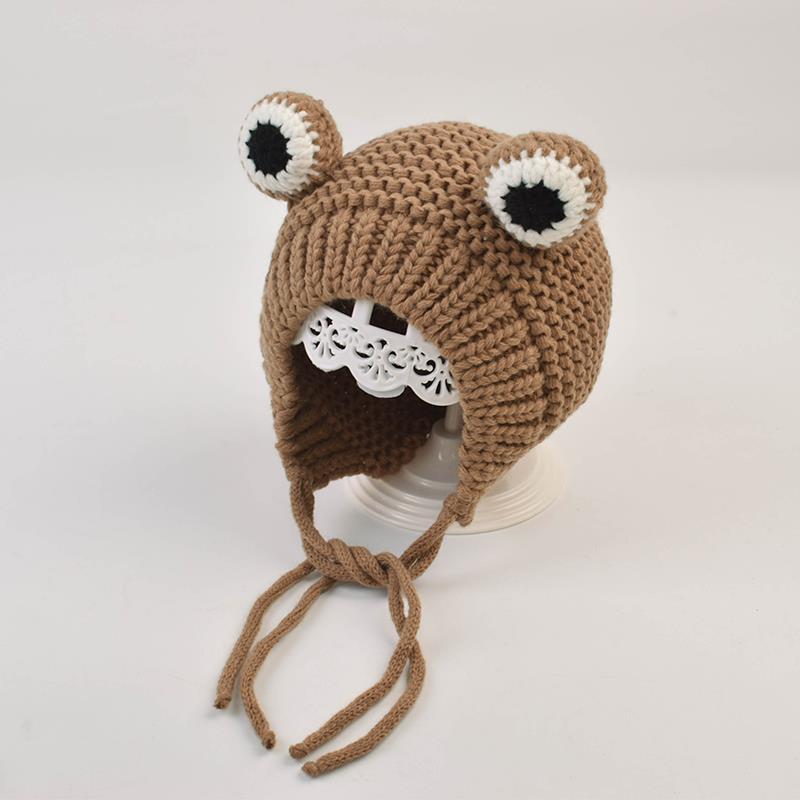 

Baby Hat Autumn and Winter Infant Woolen Hat Frog Baby Hat Cute Super Cute Plus Velvet Warm Knitted Hat