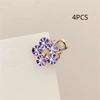 4Pcs Mini Rhinestones Flower Hair Claw Clips Non Slip Grip For Thick Hair Strong Hold Hair Jaw Clip Hair Accessories