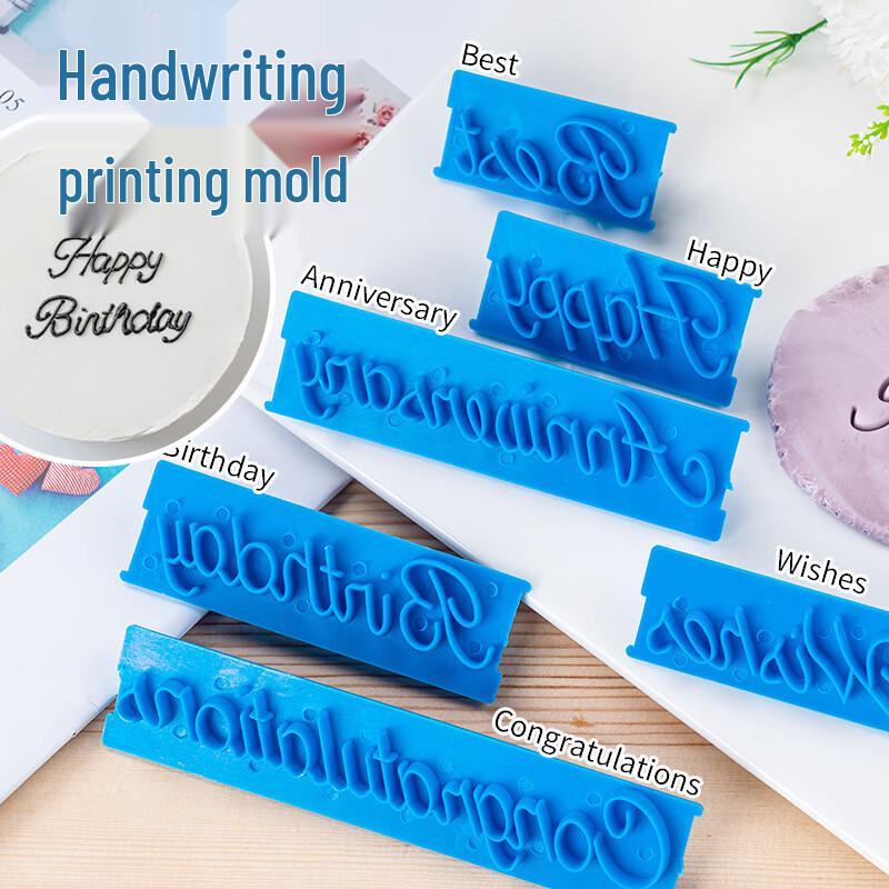 Pabei 6-teiliges handgeschriebener Brief Fondant- & Keksform-Set