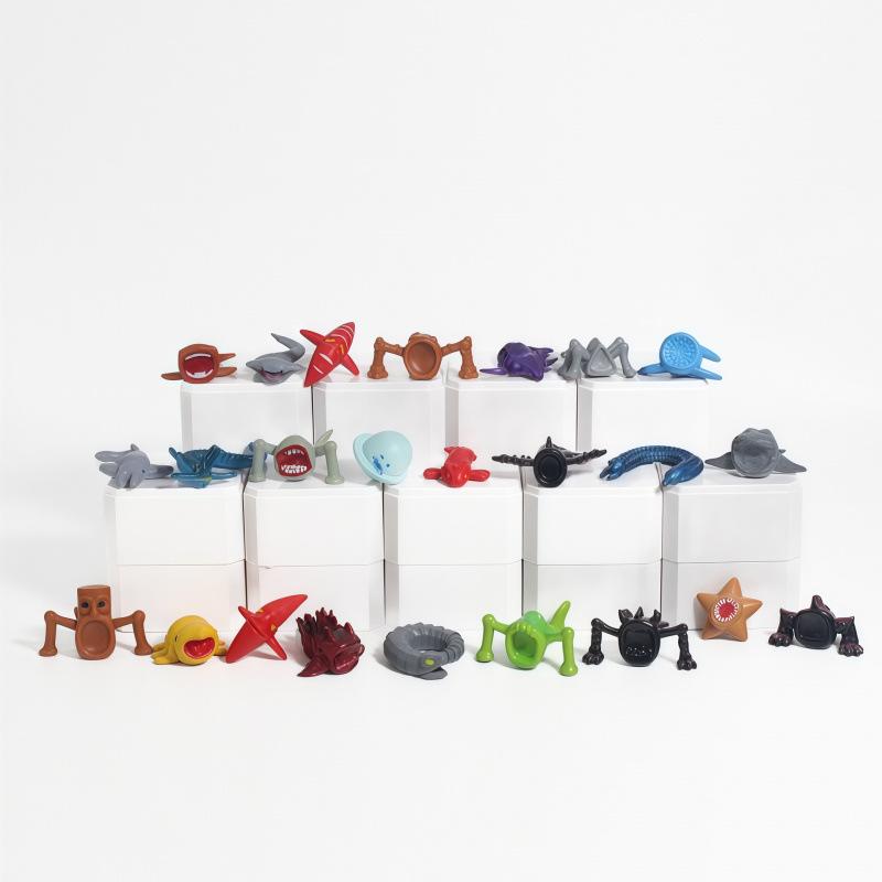 PVC Mini Doll Decoration Model Sea Monster Figure Set Deep Sea Creature Anime Figure Limbs Tail Tentacle Accessories Kids Gift one size