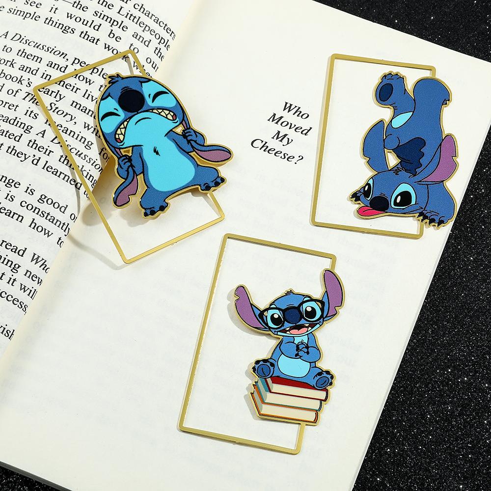 Roztomilá záložka Stitch pro dárky pro milovníky knih, fanoušky Disney, kawaii Stitch sponka na papír na stránku knihy, značka pro přátele, děti, čtenářské potřeby