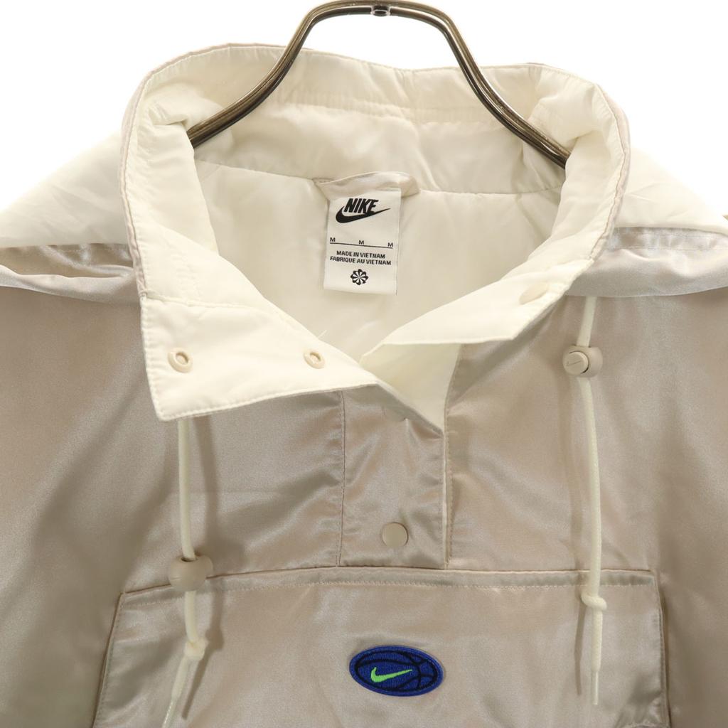 Nike Back Logo Woven Anorak Parker M Ivory Jackets, Pullovers, Hoodies Women Used