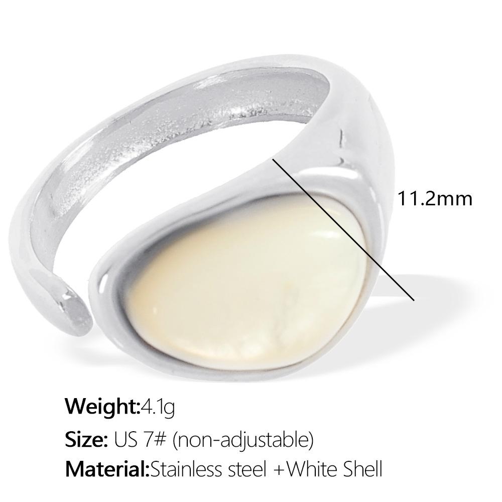 Anel vintage de olho de tigre natural Aço titânio banhado a ouro 18k design aberto anel feminino