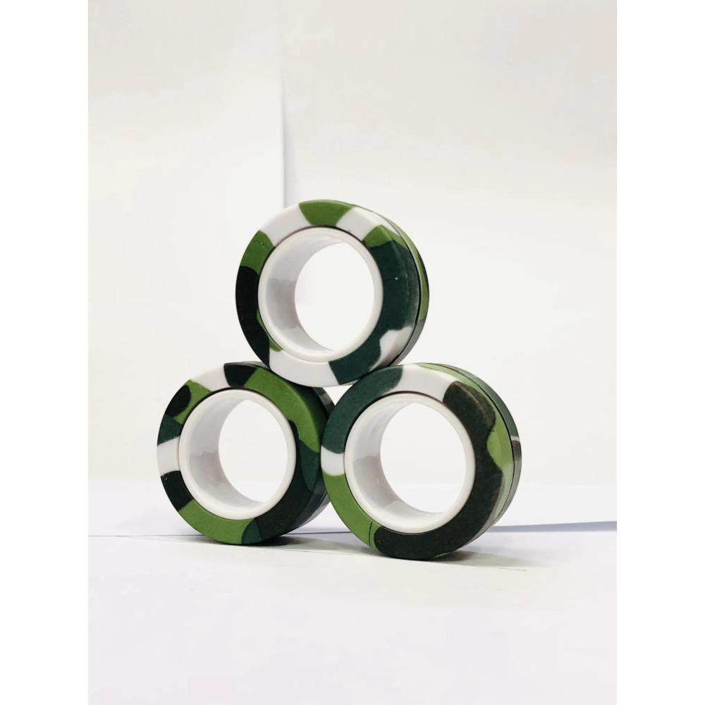 3pcs Finger Magnetic Rings Colorful Fidget Toy Set Adult Magnets Spinner Rings for Relieve Stress Anxiety Relief Therapy