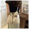 New Fashion Drawstring Shoulder Bag Travel Casual Nylon Tote Bag Waterproof Basic Style Crossbody Bucket Bag Women