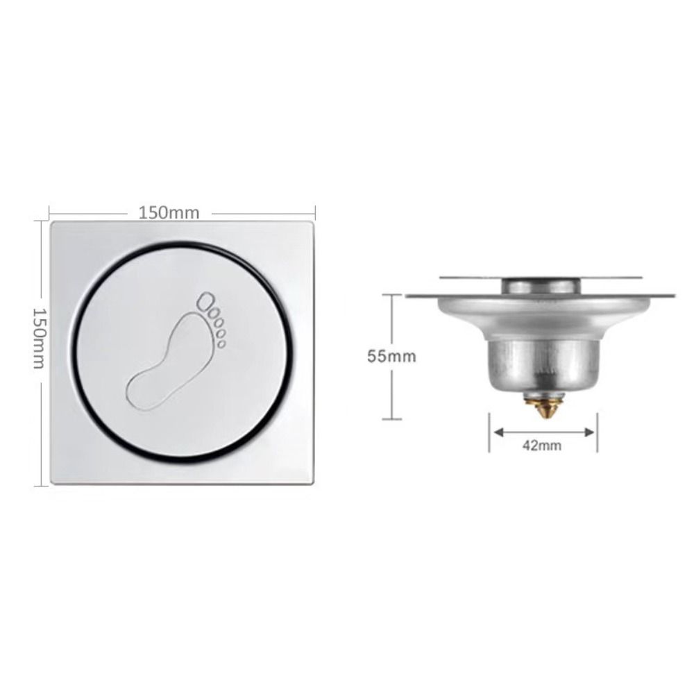 Pop Up Bounce Press-Type Floor Drain Metal Sewer Floor Strainer Useful Shower Foot Floor Drain