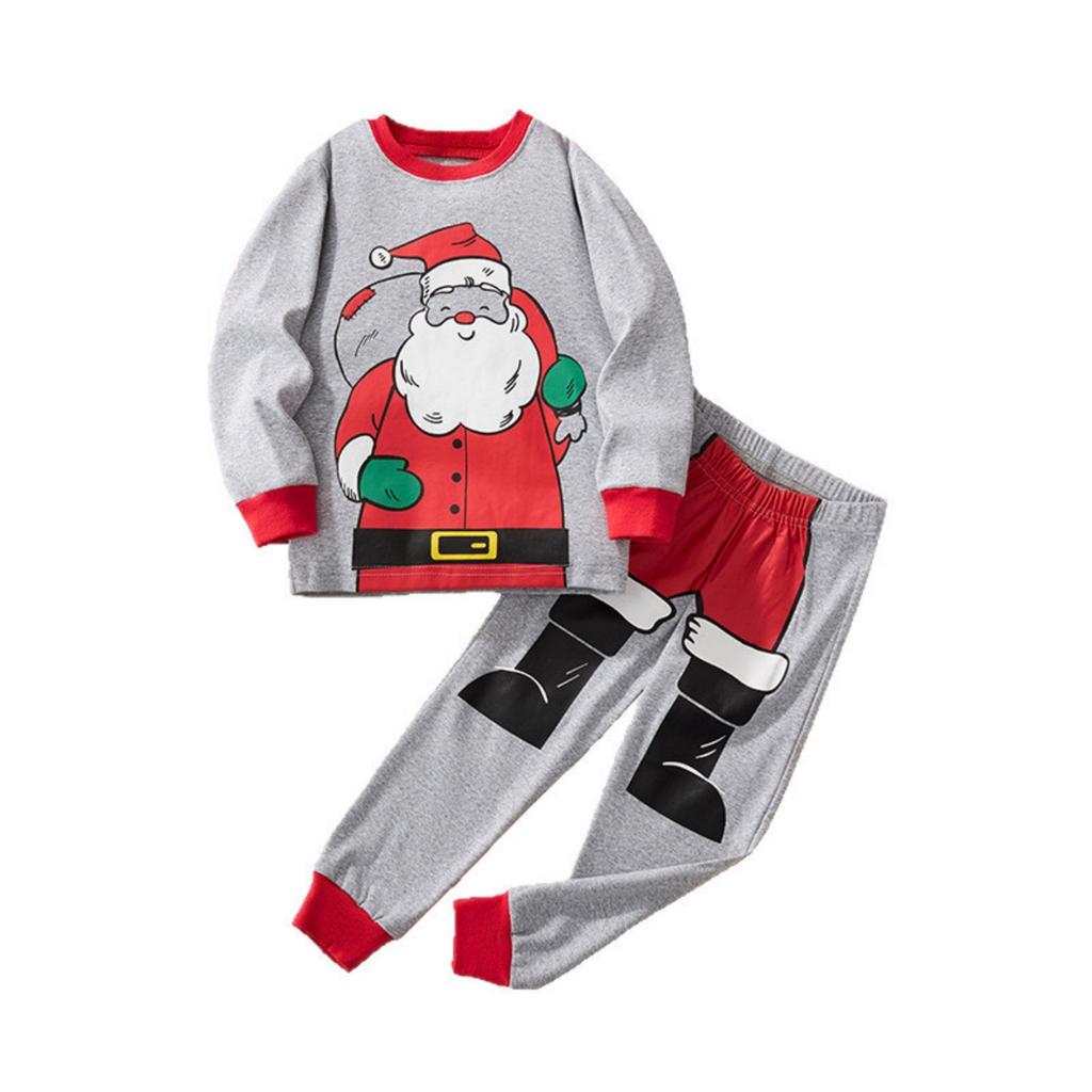 Christmas Pajama Set with Long Sleeve Top and Pants for Holiday Matching Loungewear