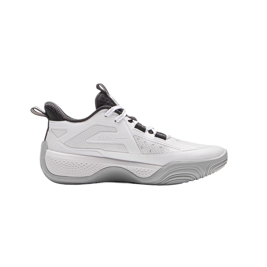 Li Ning Childrens Tian Ying Fabric Lightweight Comfortable Shock Absorption Rebound Low Top Basketball Shoes Kids sneaker Standard-White YKBV034-3