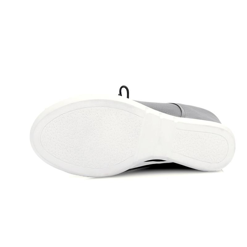 Women's Slope Heel Single Shoes Spring and Autumn Inner Height Increase Casual Lace-up Low-top Shoes