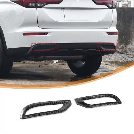 ABS Carbon Fiber Rear Lower Fog Light Trim Cover For Mitsubishi Outlander +