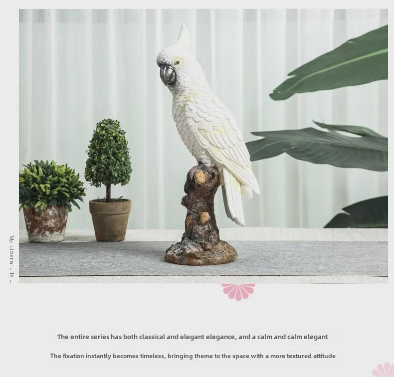 Nordic Resin Parrot Ornaments: Creative Bird Models for Garden, Living Room, Bookcase, or Desktop Decor